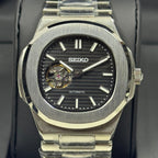 Seiko Mod Nautilus Open Movement - Negro