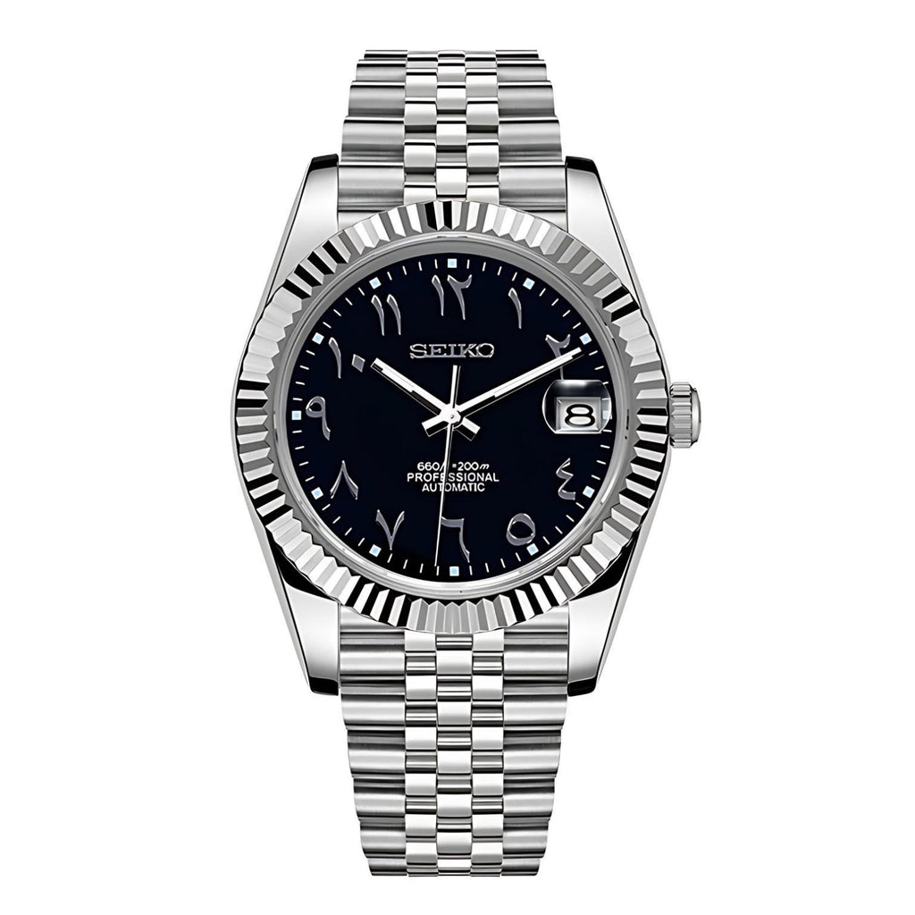 Seiko Mod DateJust Arábigo  - Negro