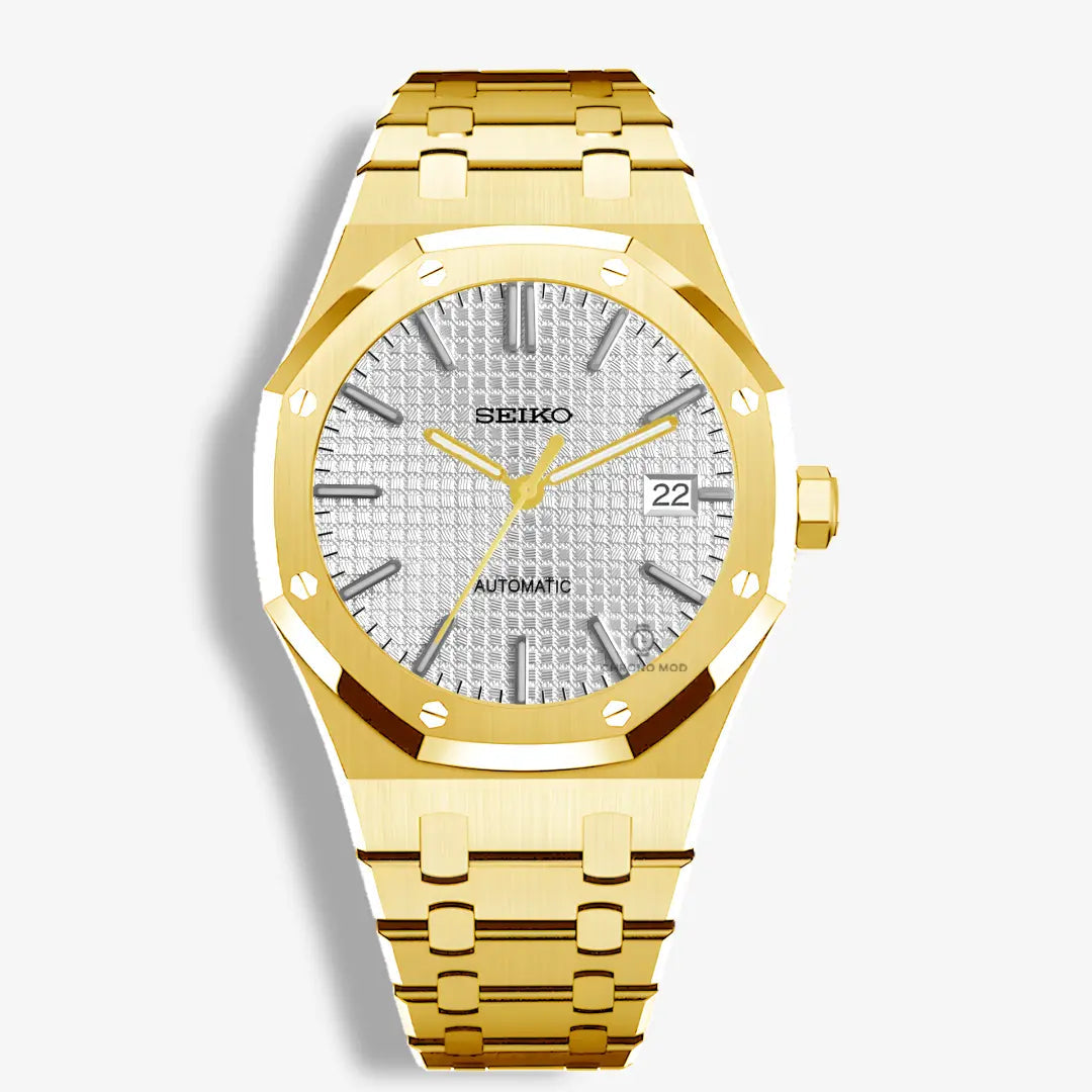 Seiko Mod Royal Oak Oro - Blanco