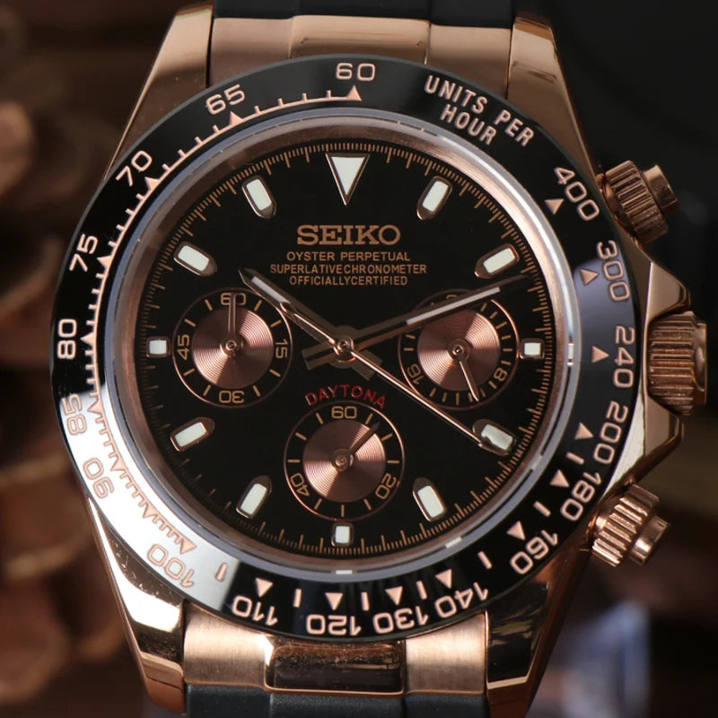 Seiko Mod Daytona - Oro Rosa