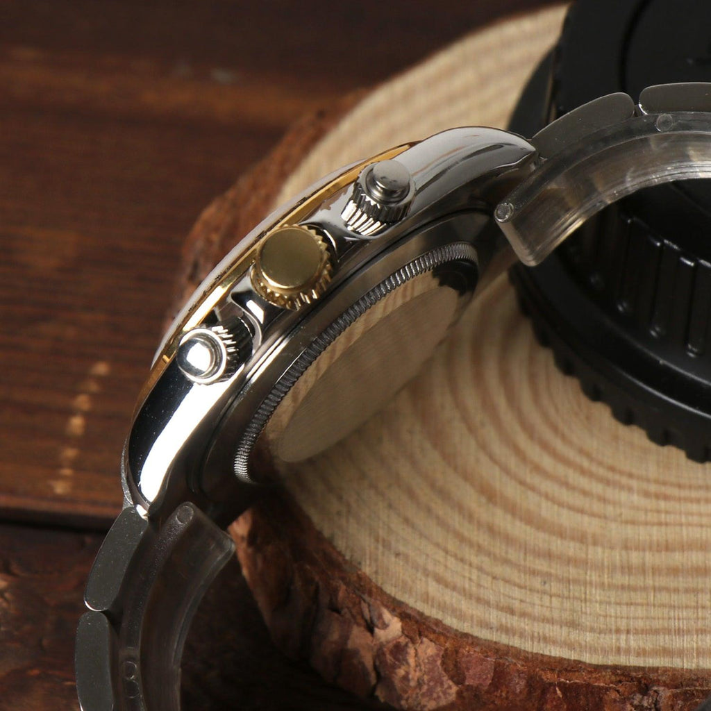 Seiko Mod Daytona Oro y Plata - Blanco