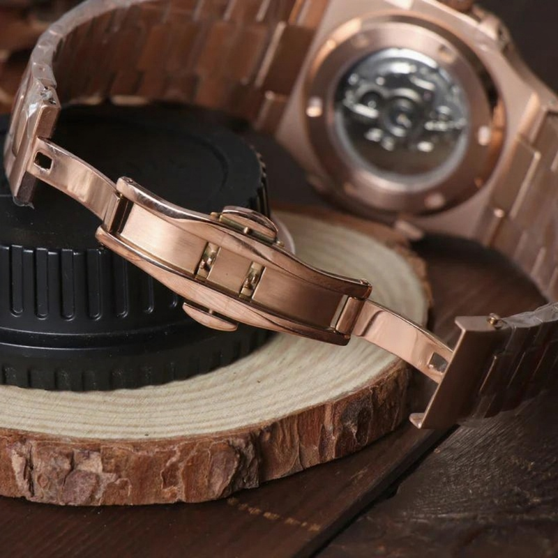 Seiko Mod Nautilus Rose Gold - Marrón